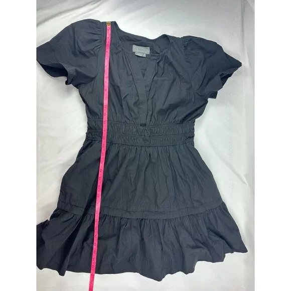 Anthropologie Cotton The Somerset Mini Dress in Black size Small Petite Preppy - Picture 9 of 9